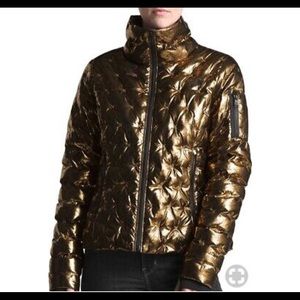 metallic gold north face jacket
